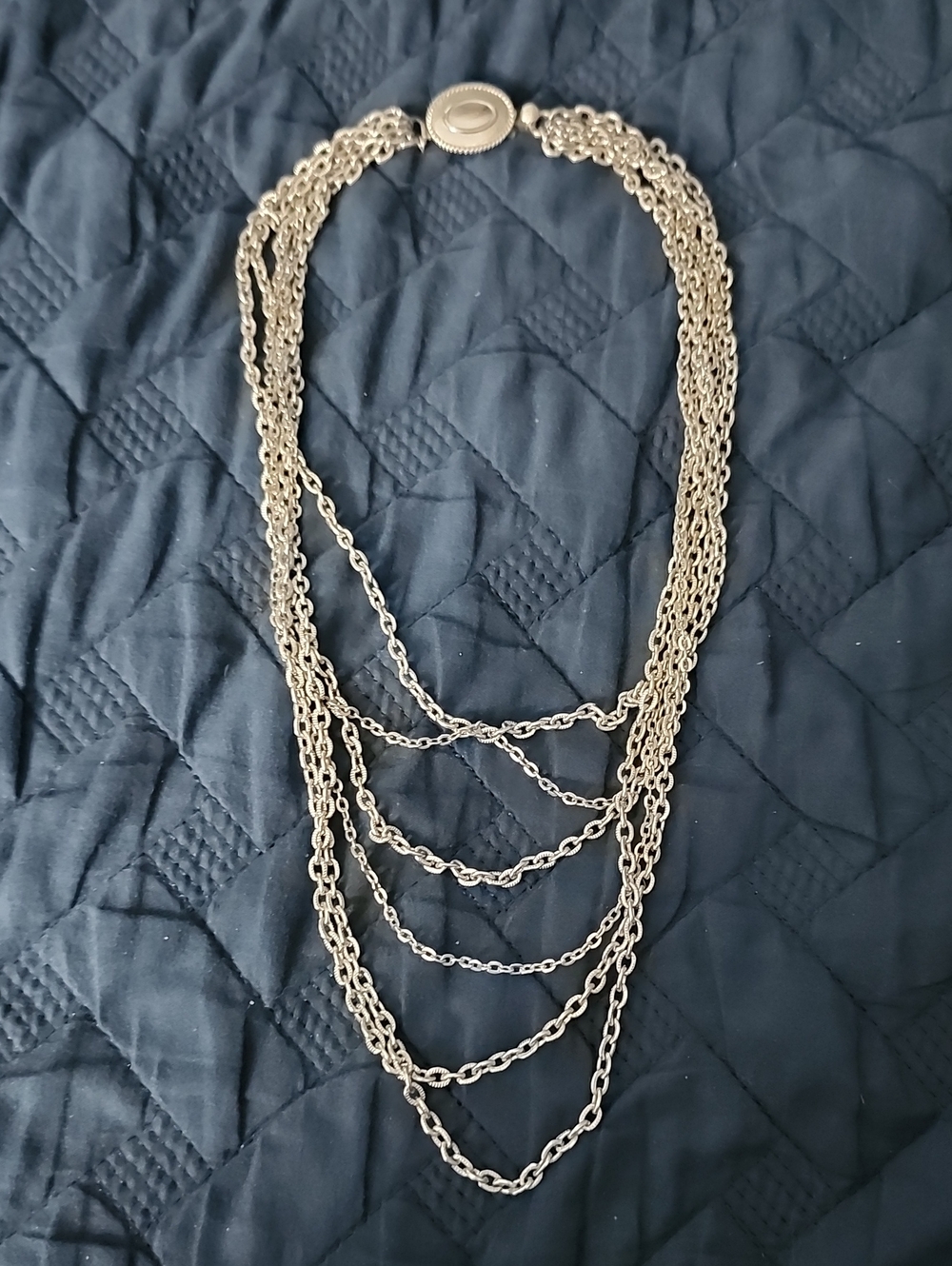 Avon Silver Multi-Strand Layered Necklace